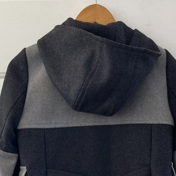 J.Crew Woman's Black/Grey Wool Outdoor Duffle Toggle Short Coat Sz 0 - Picture 6 of 11